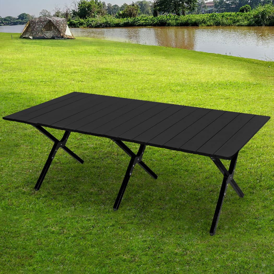Versatile Folding Camping Table Portable Black  Scandi Inspired
