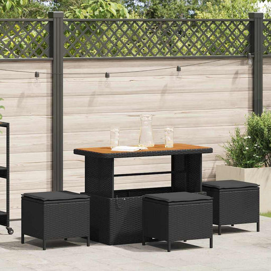 Garden Dining Set Black Poly Relaxing Seating Patio Relax