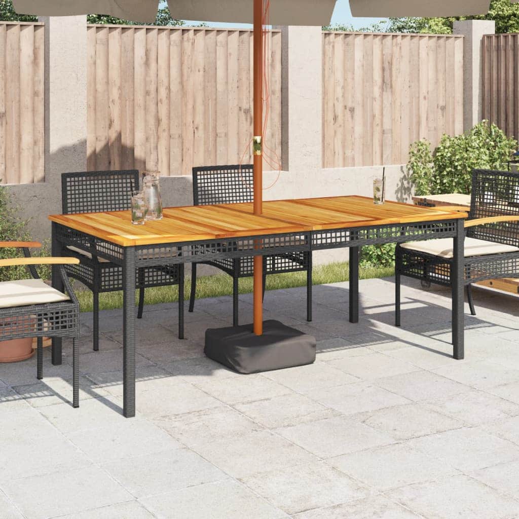 Versatile Garden Table Black 180x90x75 cm Home Decor Accent Boho