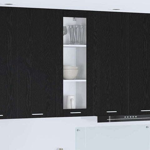 Versatile Hanging Cabinet Riga Black Oak Engineered Wood - Sturdy