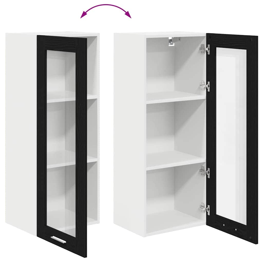 Versatile Hanging Cabinet Riga Black Oak Engineered Wood - Sturdy