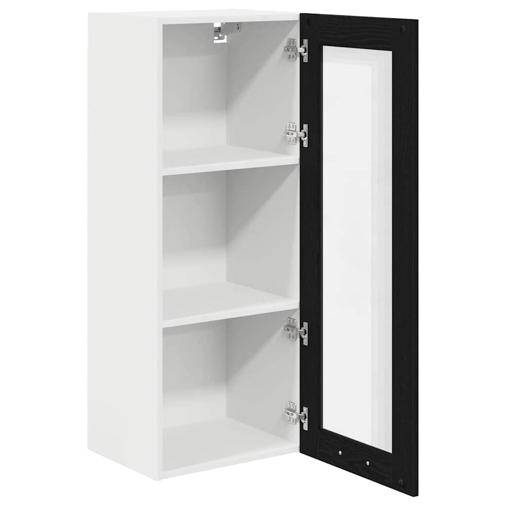 Wood finish - Versatile Hanging Cabinet Riga Black Oak Engineered Wood - Sturdy