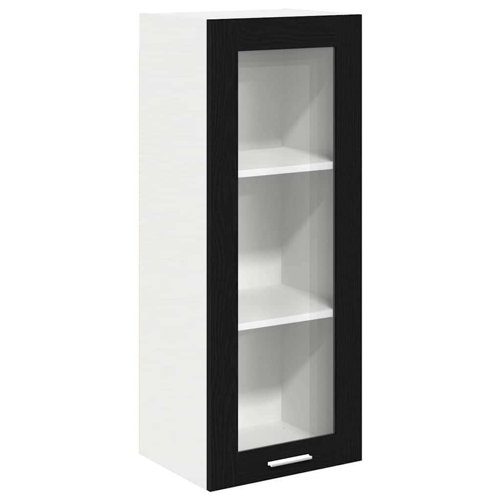 Black colour - Versatile Hanging Cabinet Riga Black Oak Engineered Wood - Sturdy