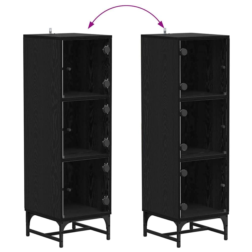 Versatile Highboard Black oak Engineered wood - High Quality Build