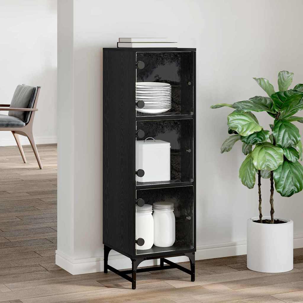 3vty - Versatile Highboard Black oak Engineered wood - High Quality Build