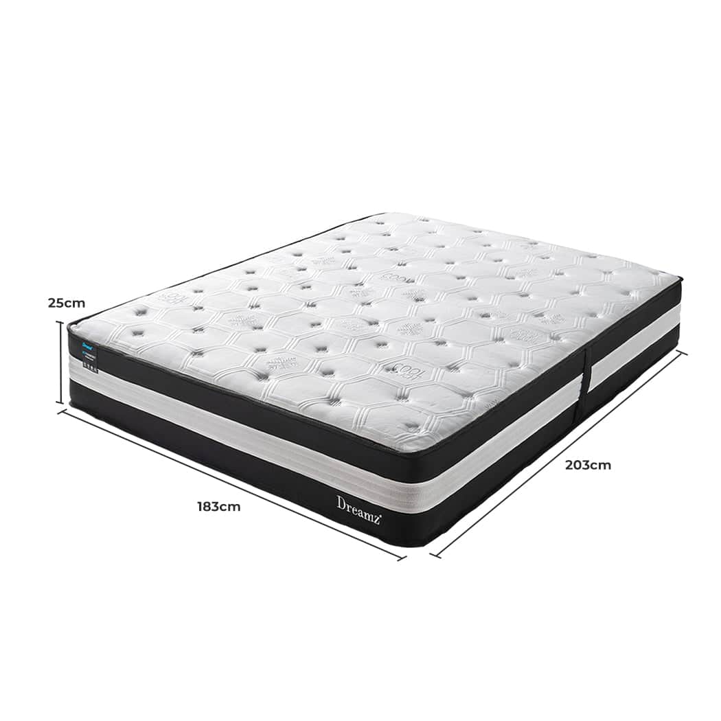 Versatile King Cooling Mattress 5 Zone 25cm  Easy Assembly Classic
