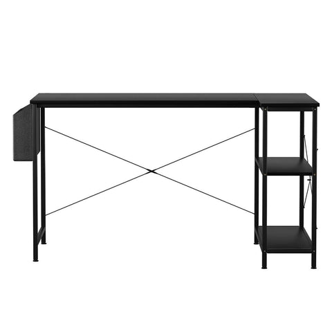 Versatile L Shaped Computer Desk Home Desk Black  Adjustable Height