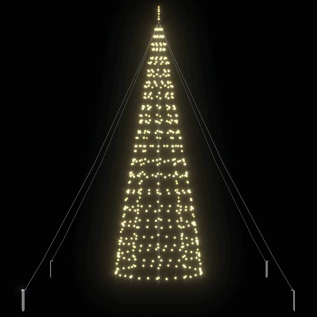 Versatile LED Christmas Tree with Ground Spikes Warm White 400cm Iron