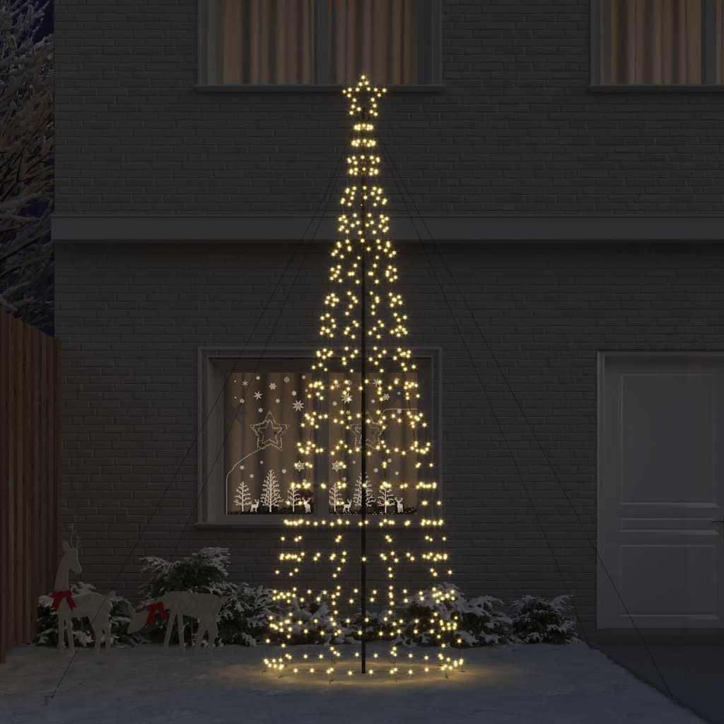 Versatile LED Christmas Tree with Ground Spikes Warm White 400cm Iron