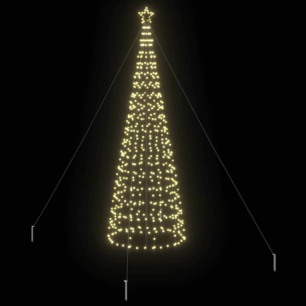 Versatile LED Christmas Tree with Ground Spikes Warm White 400cm Iron