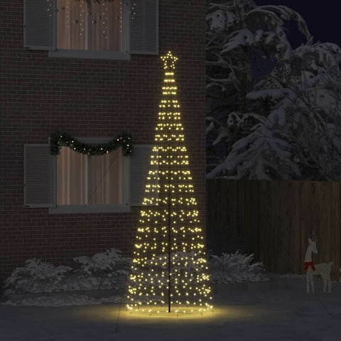 Versatile LED Christmas Tree with Ground Spikes Warm White 400cm Iron