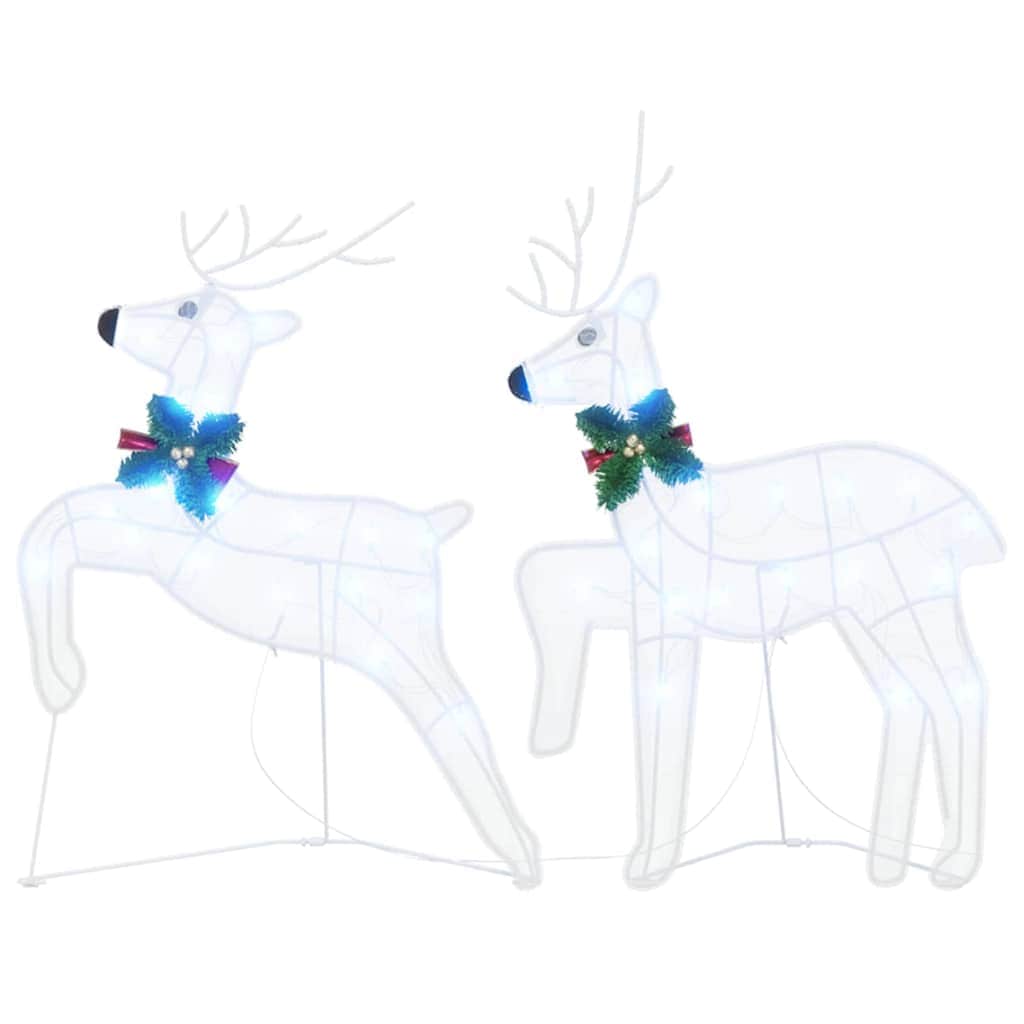 Versatile LED Reindeers 2 pcs Cold White Fabric - Soft Upholstery