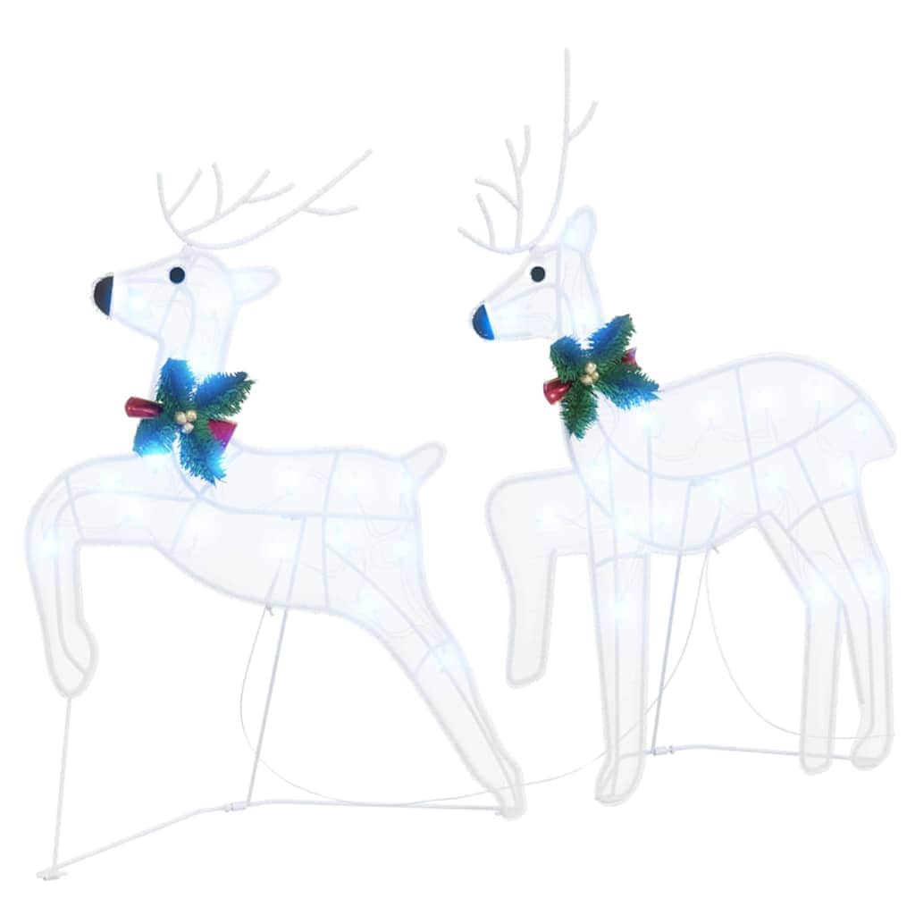 Versatile LED Reindeers 2 pcs Cold White Fabric - Soft Upholstery