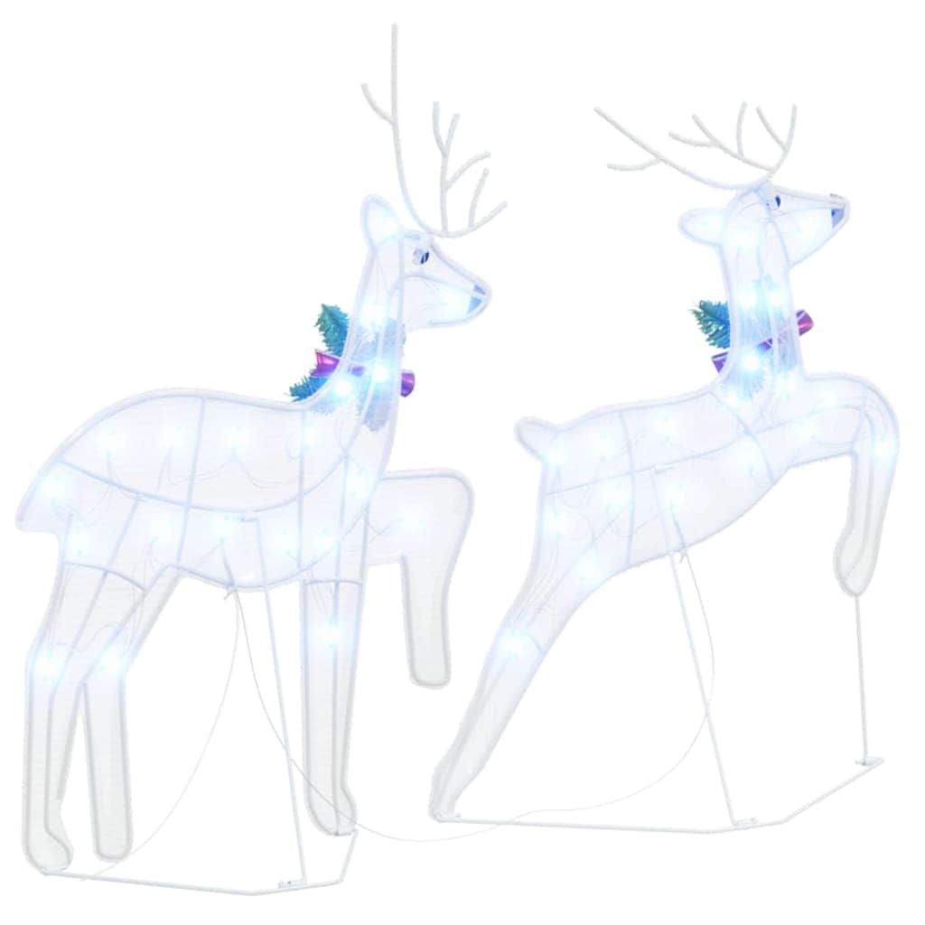 Fabric finish - Versatile LED Reindeers 2 pcs Cold White Fabric - Soft Upholstery