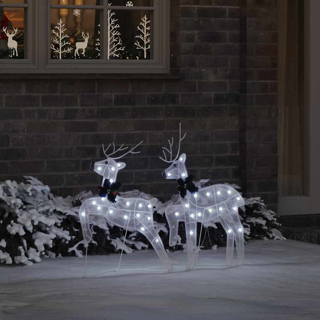 Versatile LED Reindeers 2 pcs Cold White Fabric - Soft Upholstery