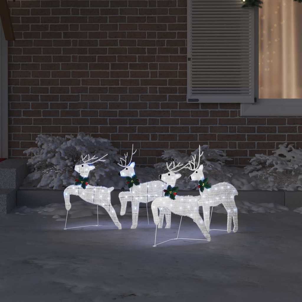 Versatile LED Reindeers 4 pcs Silver Fabric - Sturdy Frame - Stylish