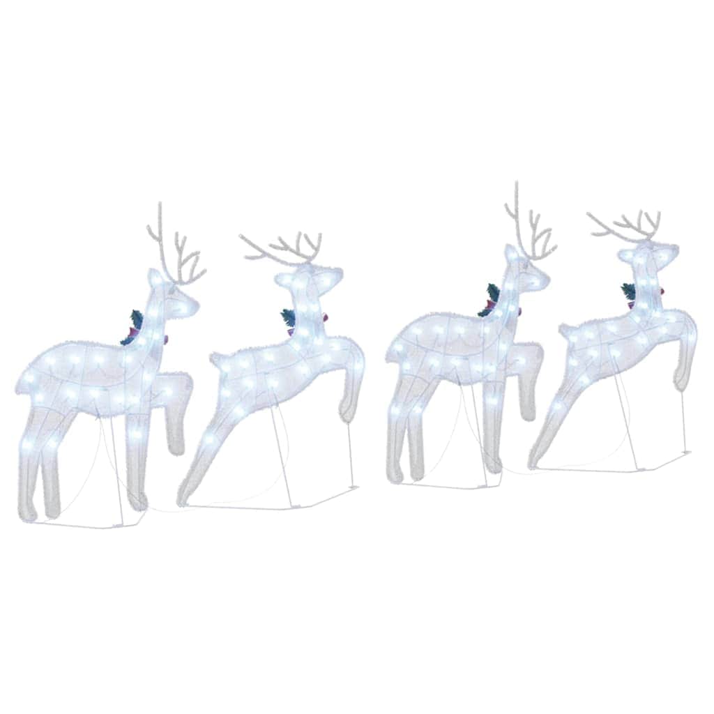 Versatile LED Reindeers 4 pcs Silver Fabric - Sturdy Frame - Stylish
