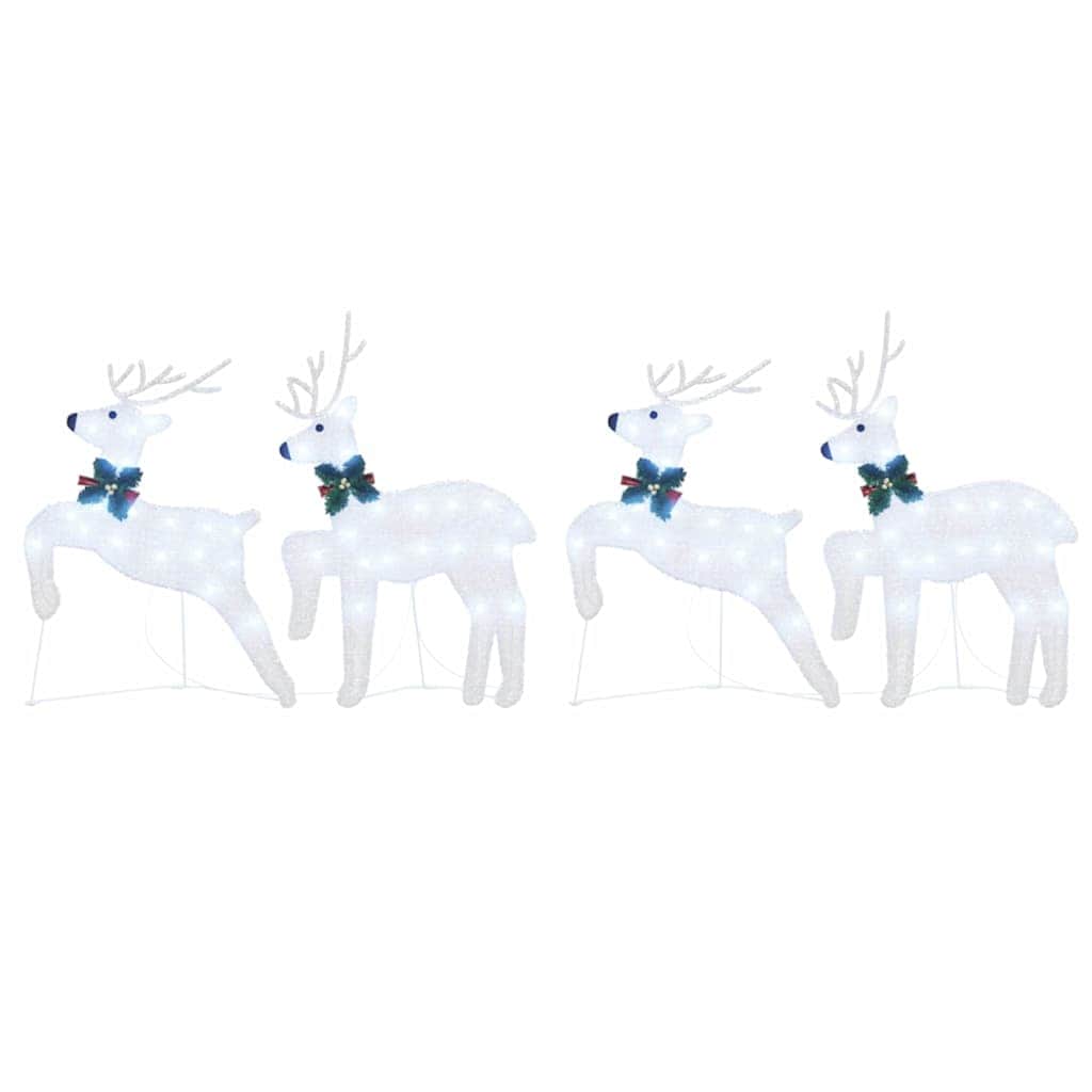 Versatile LED Reindeers 4 pcs Silver Fabric - Sturdy Frame - Stylish