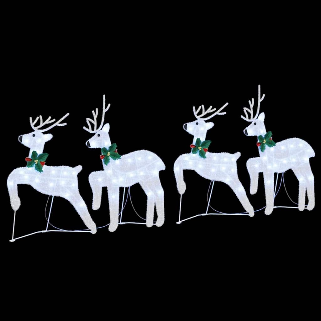 Versatile LED Reindeers 4 pcs Silver Fabric - Sturdy Frame - Stylish