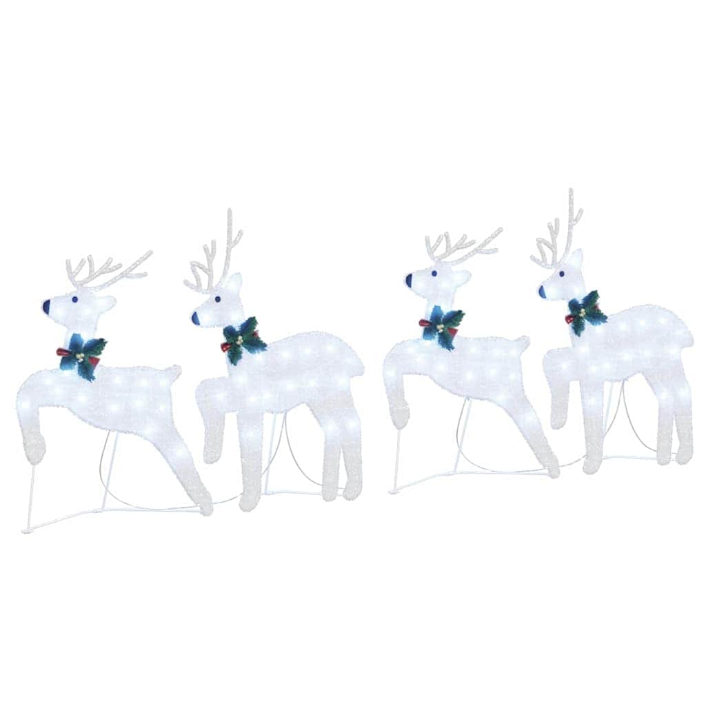 Versatile LED Reindeers 4 pcs Silver Fabric - Sturdy Frame - Stylish