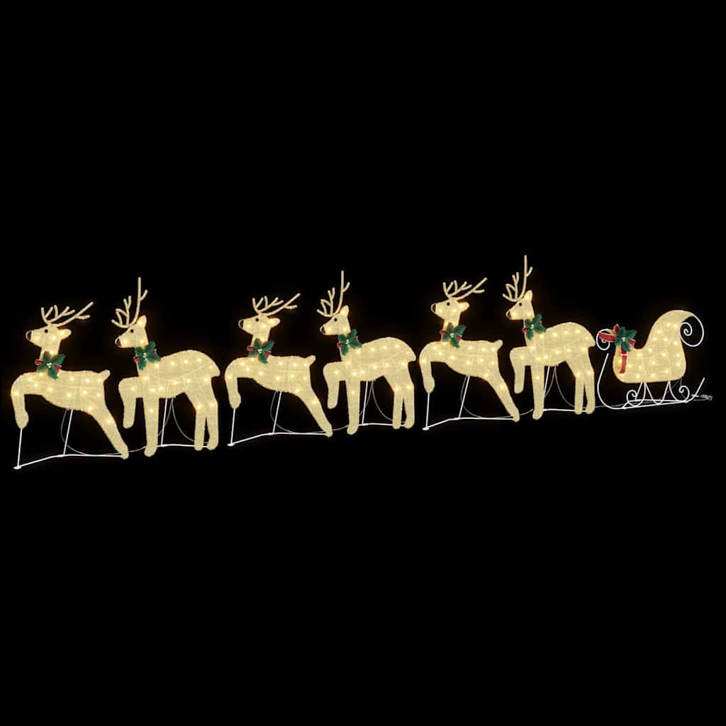3vty - Versatile LED Reindeers 7 pcs Gold Fabric - Sturdy Frame - Stylish