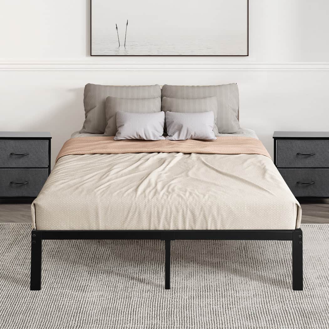 Versatile Metal Bed Frame Heavy Duty Storage Space  Durable Frame