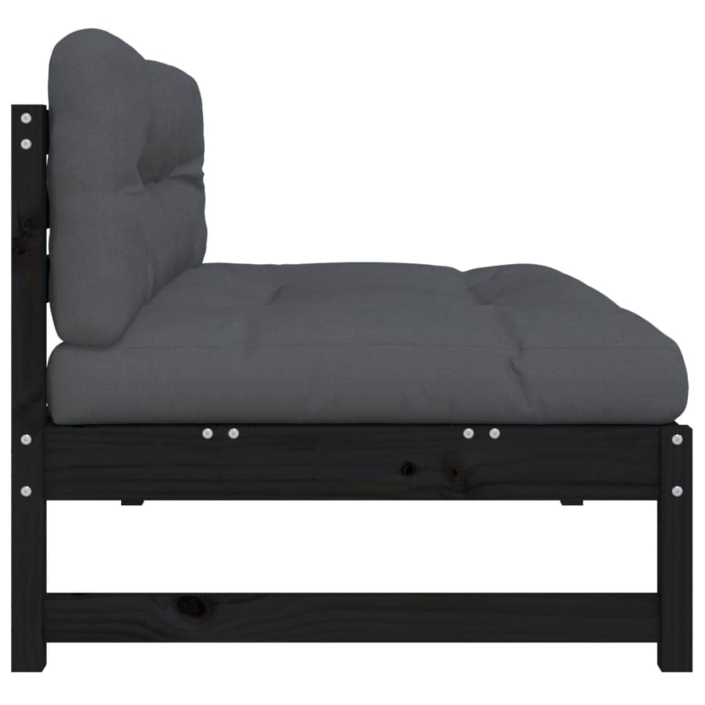 Versatile Middle Sofa Black 120x80 cm Patio Setup Outdoor Living
