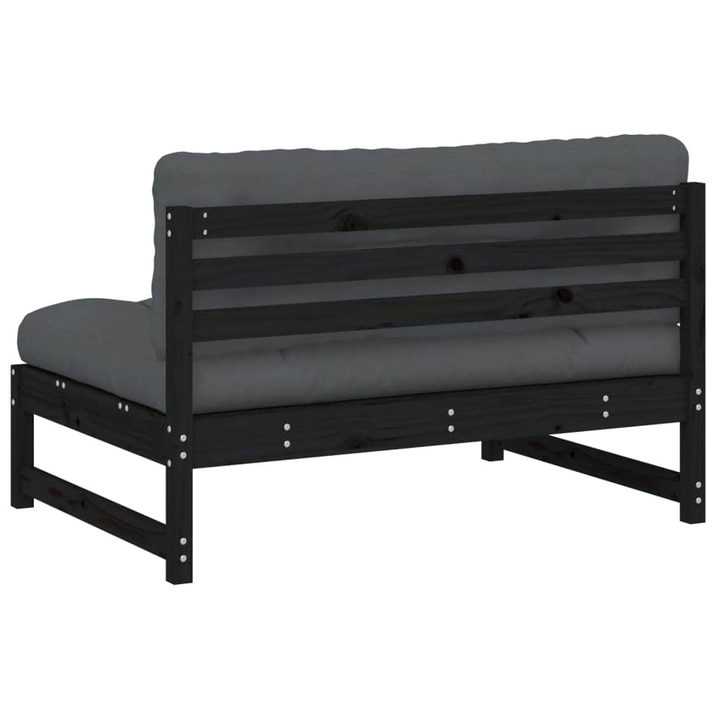 Versatile Middle Sofa Black 120x80 cm Patio Setup Outdoor Living