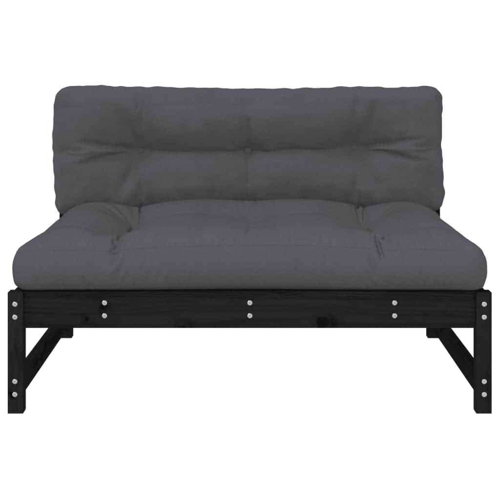 Versatile Middle Sofa Black 120x80 cm Patio Setup Outdoor Living