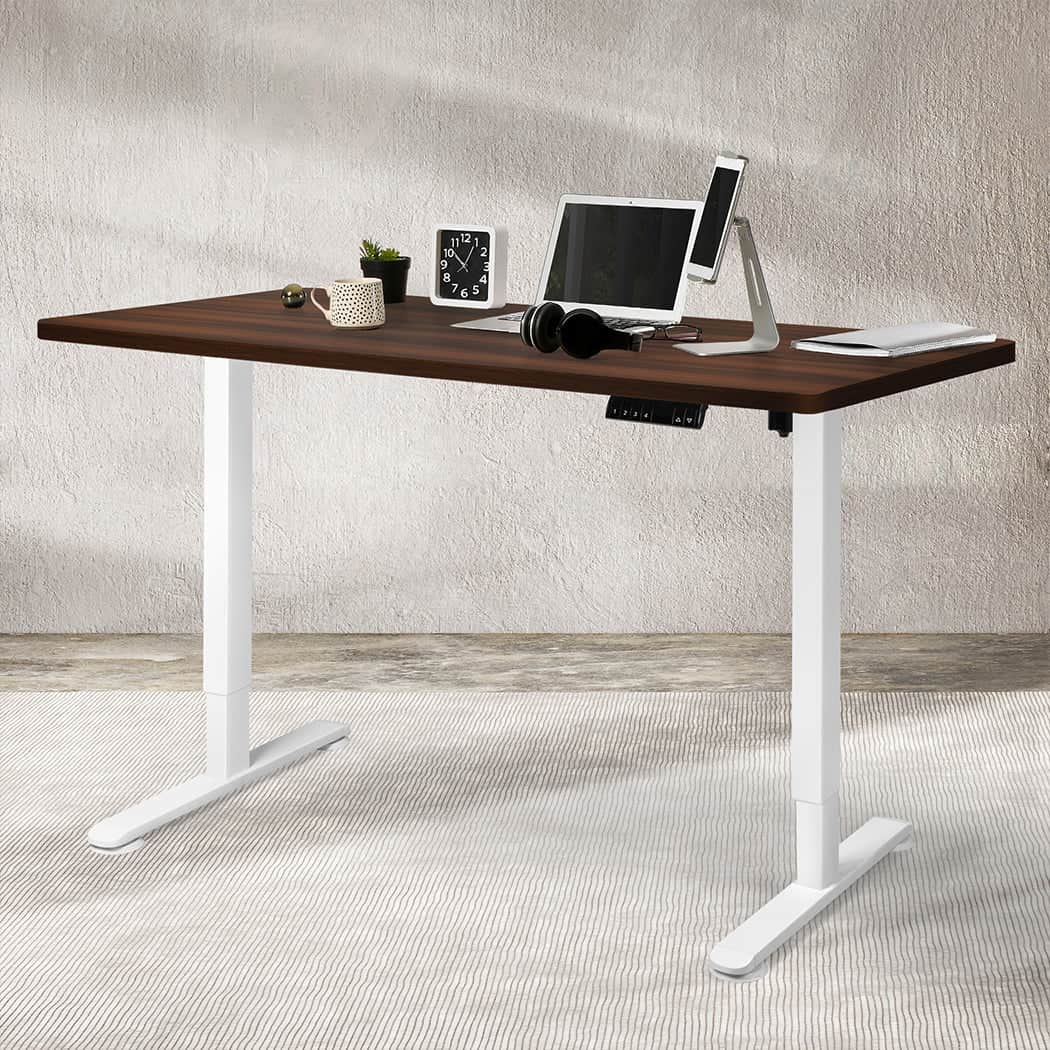 Versatile Motorised Standing Desk Height 120cm Walnut 800x 1.5MM