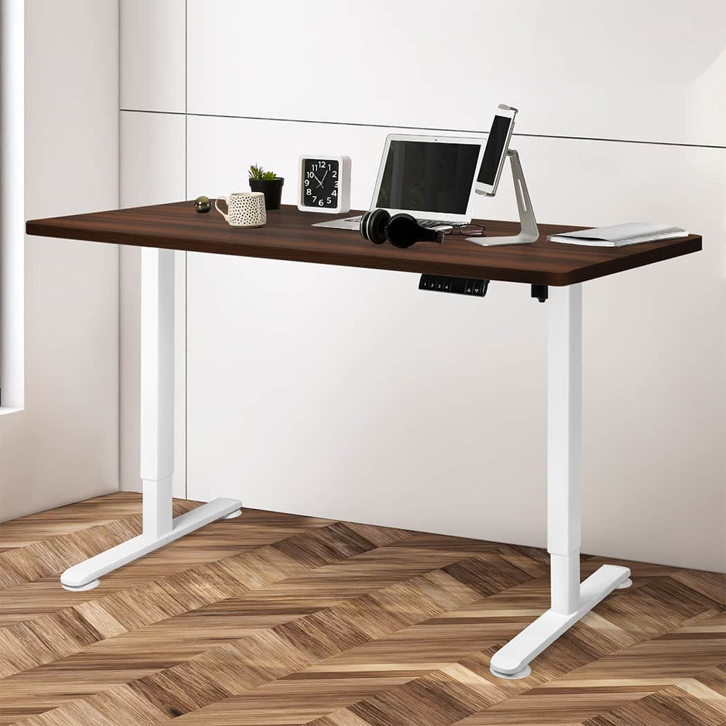 Versatile Motorised Standing Desk Height 120cm Walnut 800x 1.5MM