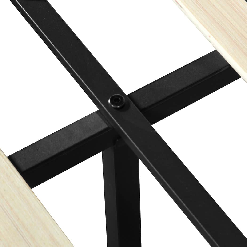 Versatile Queen Bed Frame Tufted 4 Drawer  Wood Finish Classic