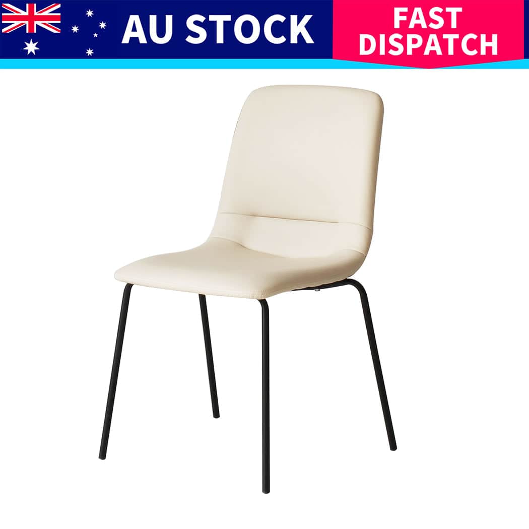 Versatile Stackable Dining Chairs Kitchen Beige Set of 8  Easy