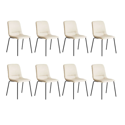 Versatile Stackable Dining Chairs Kitchen Beige Set of 8  Easy