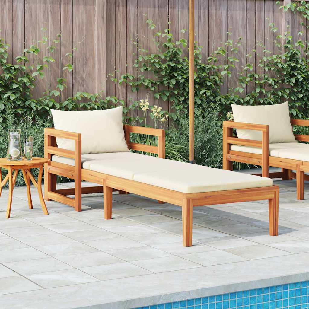 Versatile Sun Lounger with Cream White Living Space Upgrade Garden Leisure