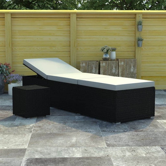 Sun Lounger with Cushion and Garden Gathering Outdoor