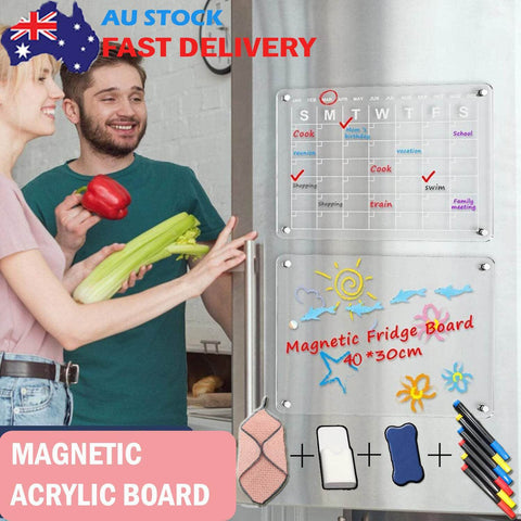 Versatile Weekly Calendar and Whiteboard Set for Fridge - Large