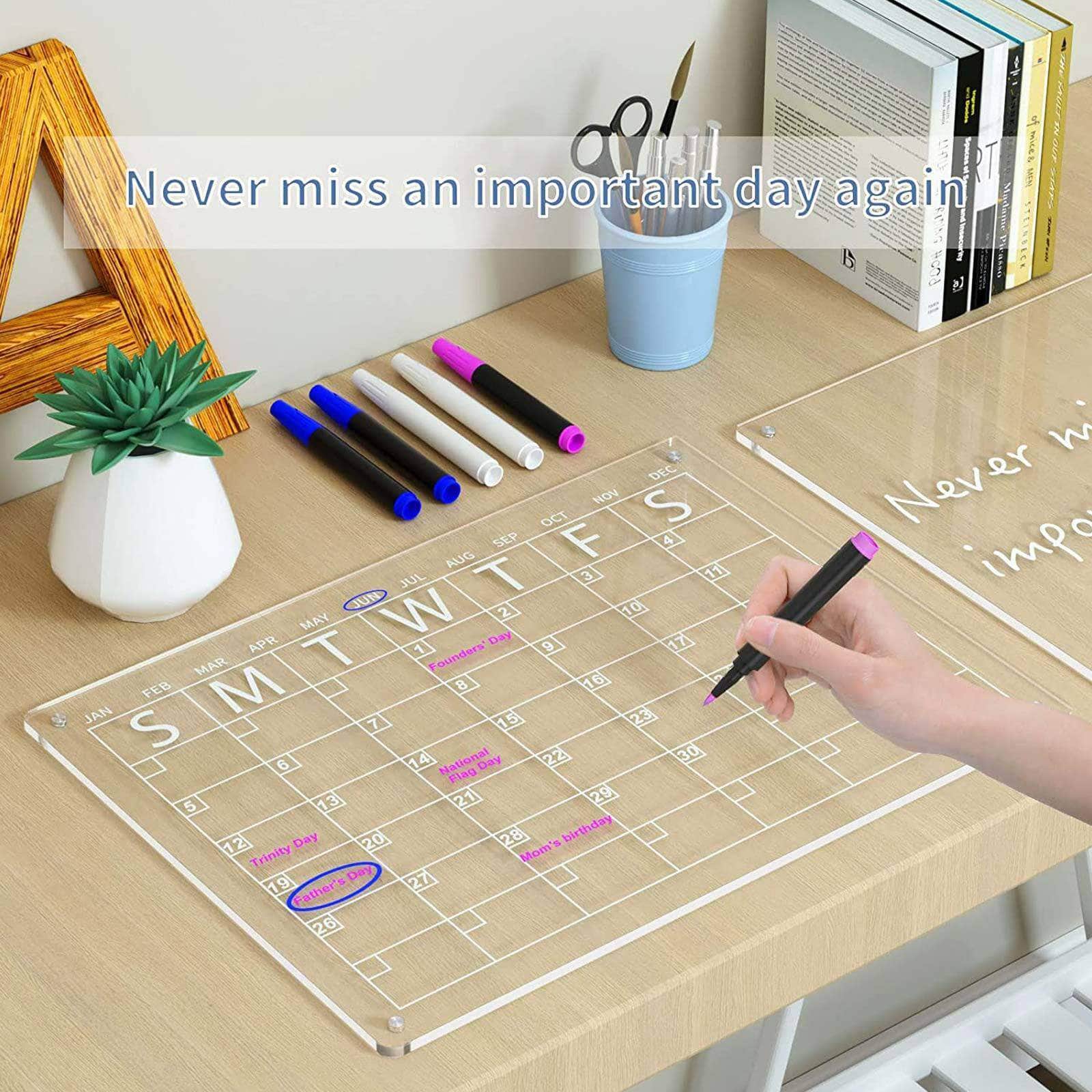 Versatile Weekly Calendar and Whiteboard Set for Fridge - Large