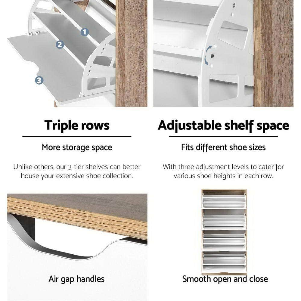 Versatile White Shoe Rack Cabinet - 60 Pairs