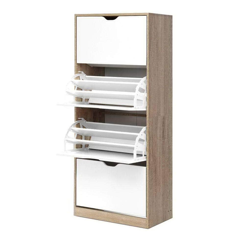 Versatile White Shoe Rack Cabinet - 60 Pairs