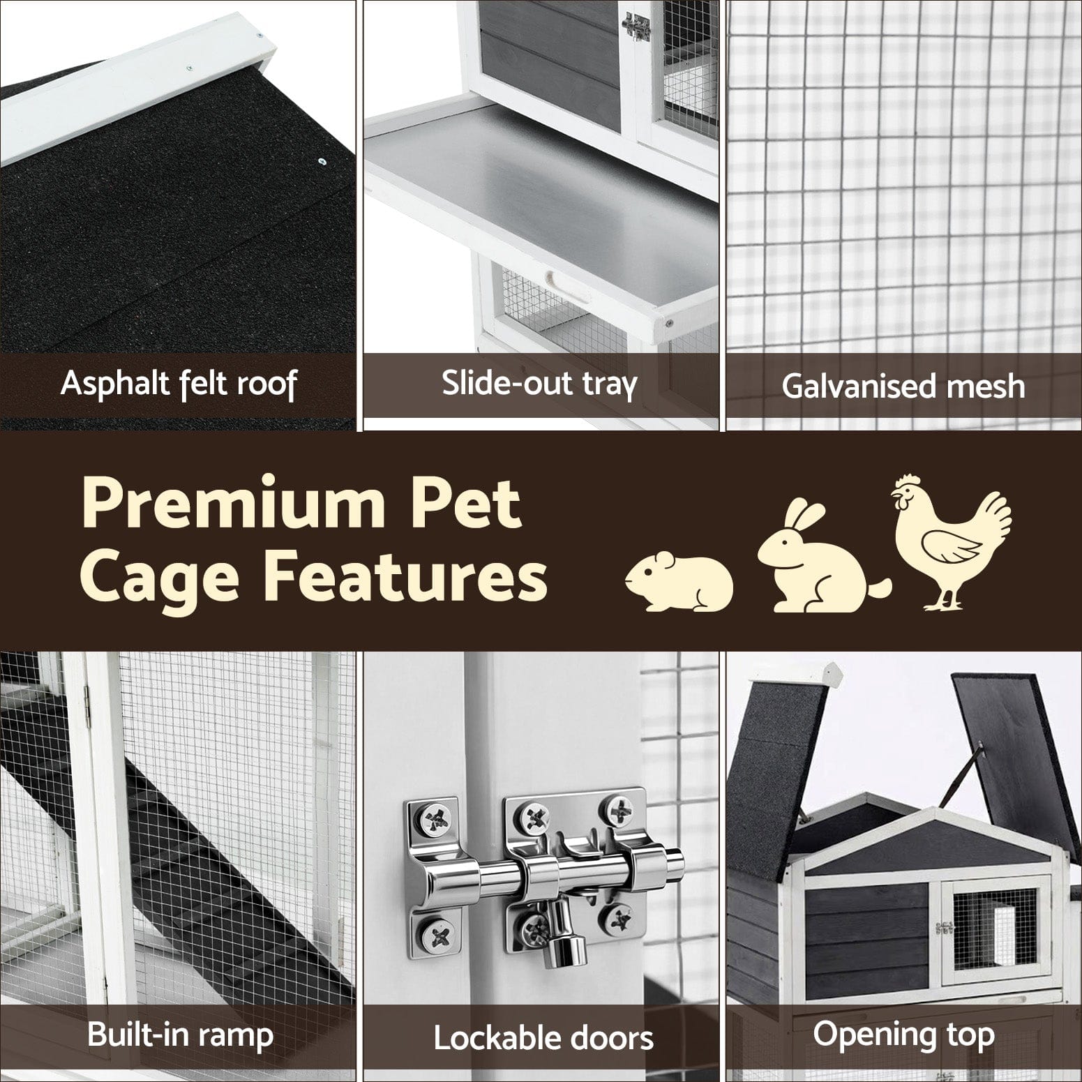 Versatile Extra Large Wooden Chicken Coop - Rabbit Hutch