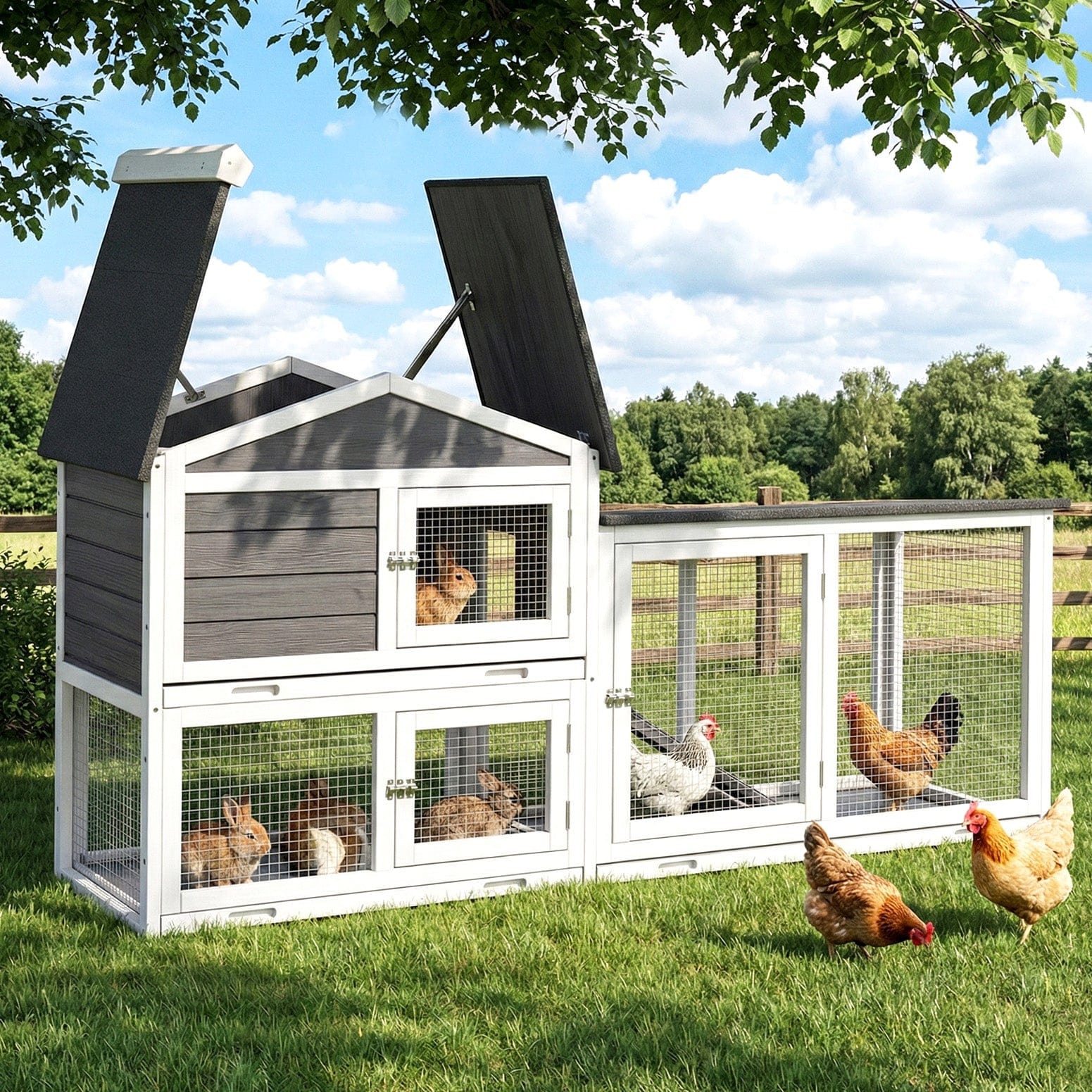 Versatile Extra Large Wooden Chicken Coop - Rabbit Hutch