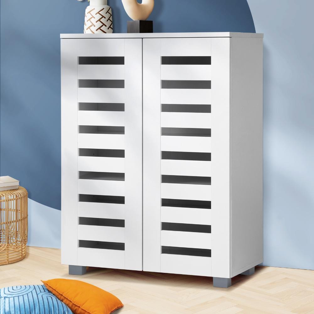 Versatility of the Shoe Cabinet Shoe Rack Footwear Storage-Natural beige\White