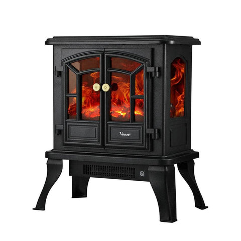 Vevare Electric Fireplace Heater Freestanding 3D Flame Effect 2000W