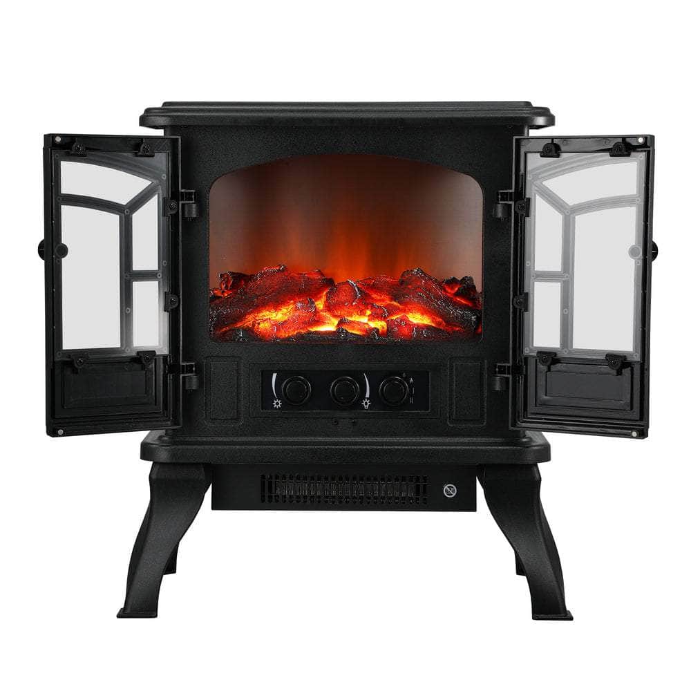 Vevare Electric Fireplace Heater Freestanding 3D Flame Effect 2000W