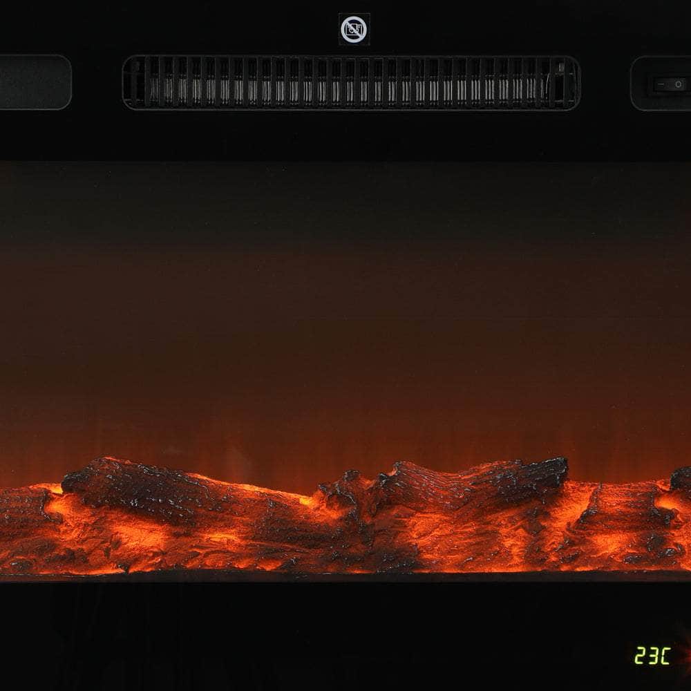 Vevare Electric Fireplace Heater Wall Mounted 3D Flame Effect 2000W