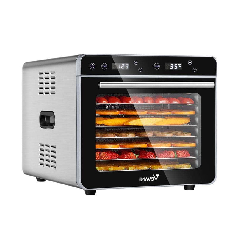 Vevare Food Dehydrators Stainless Steel Jerky Dehydrator Fruit Dryer 6/8 Trays, Steel finish