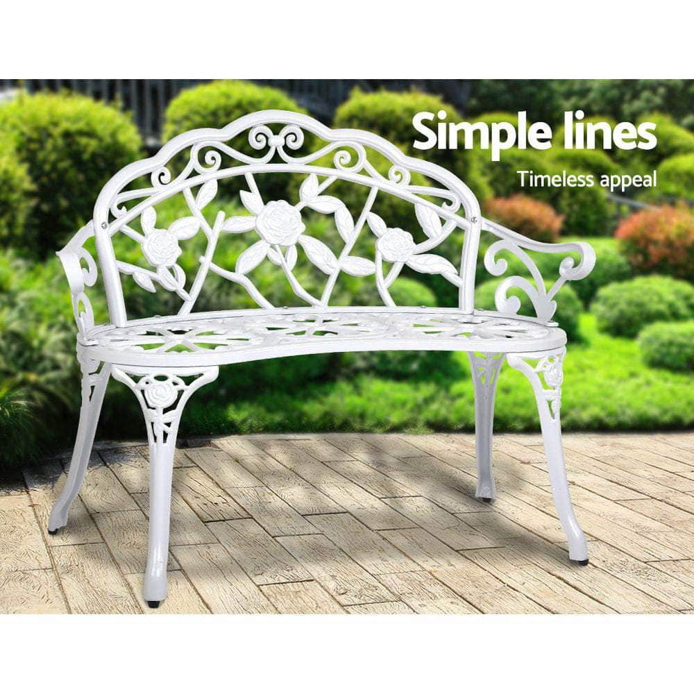 Victorian Garden Bench White