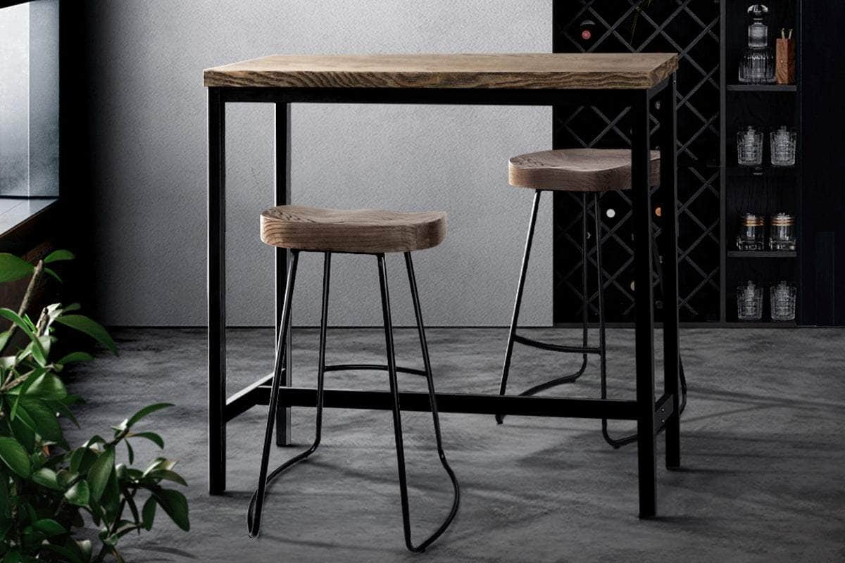 Vintage Industrial High Bar Table For Stool Kitchen Cafe Desk Dark Brown