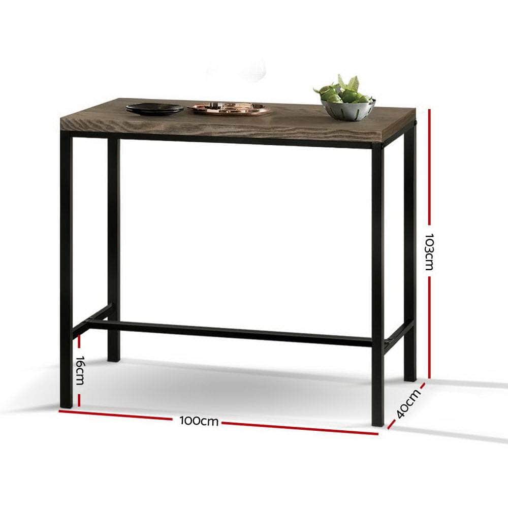 Vintage Industrial High Bar Table For Stool Kitchen Cafe Desk Dark Brown